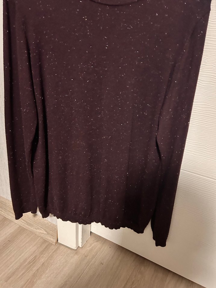 Lcwaikiki simli triko narin kazak koyu mürdüm rengi - Görsel 4