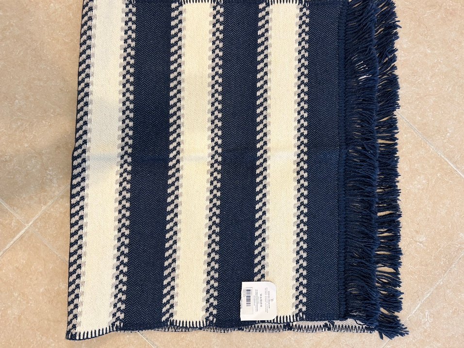 Lacivert diger tarafı gri Çizgili Bohem 60x100 cm - Görsel 5