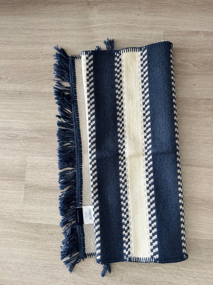 Lacivert diger tarafı gri Çizgili Bohem 60x100 cm - Görsel 4