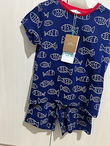 Penti Sıfır etiketli erkek çocuk şortlu pijama takımı