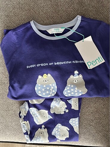 Penti sıfır etiketli takım çocuk pijama 3 ve 4 yaş arası