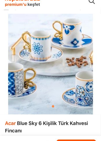 Acar Blue Sky kahve fincan seti