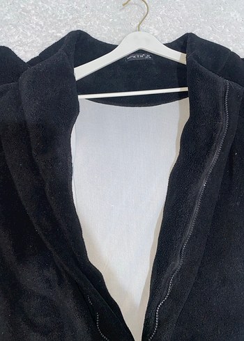 Siyah V Yaka Midi kaban ceket - Görsel 4