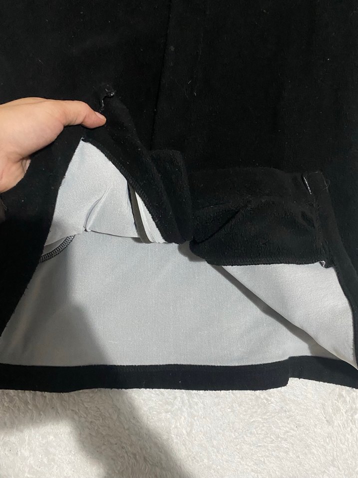 Siyah V Yaka Midi kaban ceket - Görsel 2