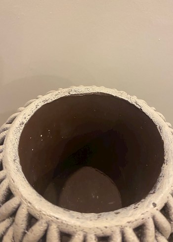 Bej Örgü Desenli Vazo - Görsel 3