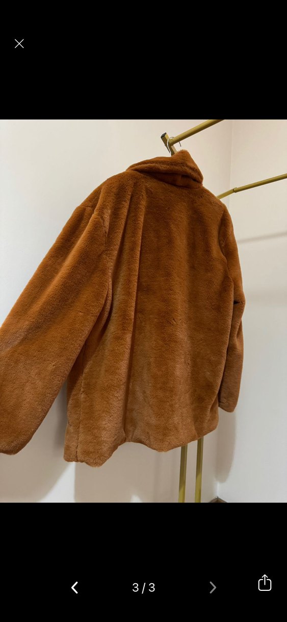 Kahverengi Suni Kürk Midi Ceket - Görsel 3