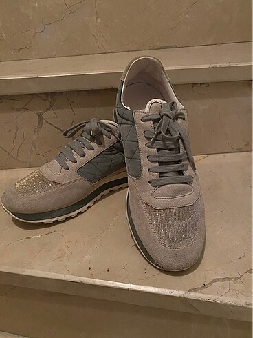 sneaker kadın gri İtalyan peserıco marka orijinal deri