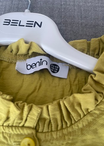 46 Beden sarı Renk YAĞ YEŞİLİ BALON KOL ELBİSE