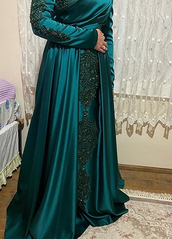 saten tesettür abiye/nişanlık - Görsel 3