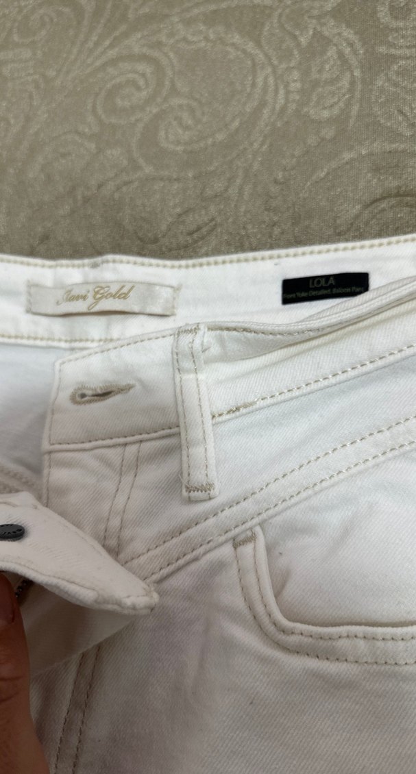 Beyaz Kadın Midi Kot Pantolon - Görsel 2