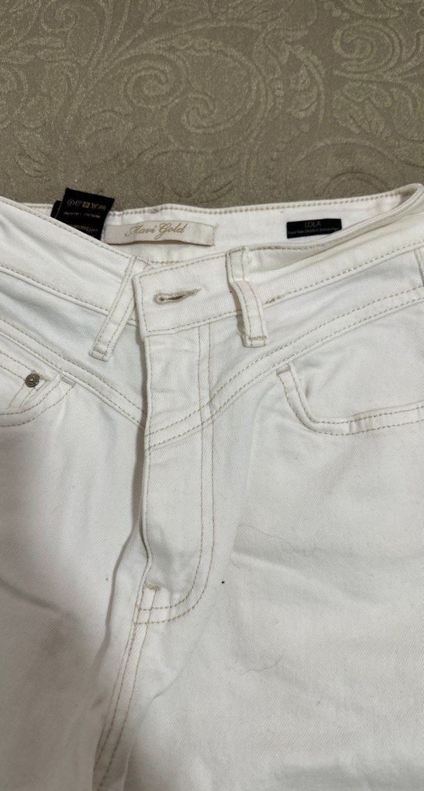 Beyaz Kadın Midi Kot Pantolon - Görsel 4