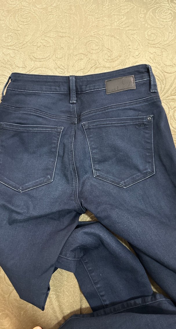 Lacivert Kemerli Kadın Kot Pantolon - Görsel 3