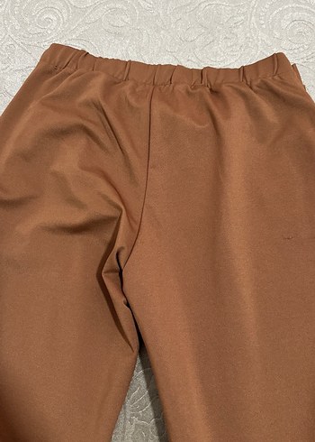 Kahverengi Kemerli Kadın Kumaş Pantolon - Görsel 3