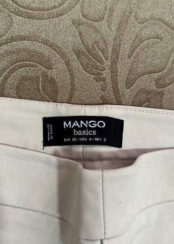 Kadın Beyaz Kemerli Kumaş Pantolon - Görsel 2