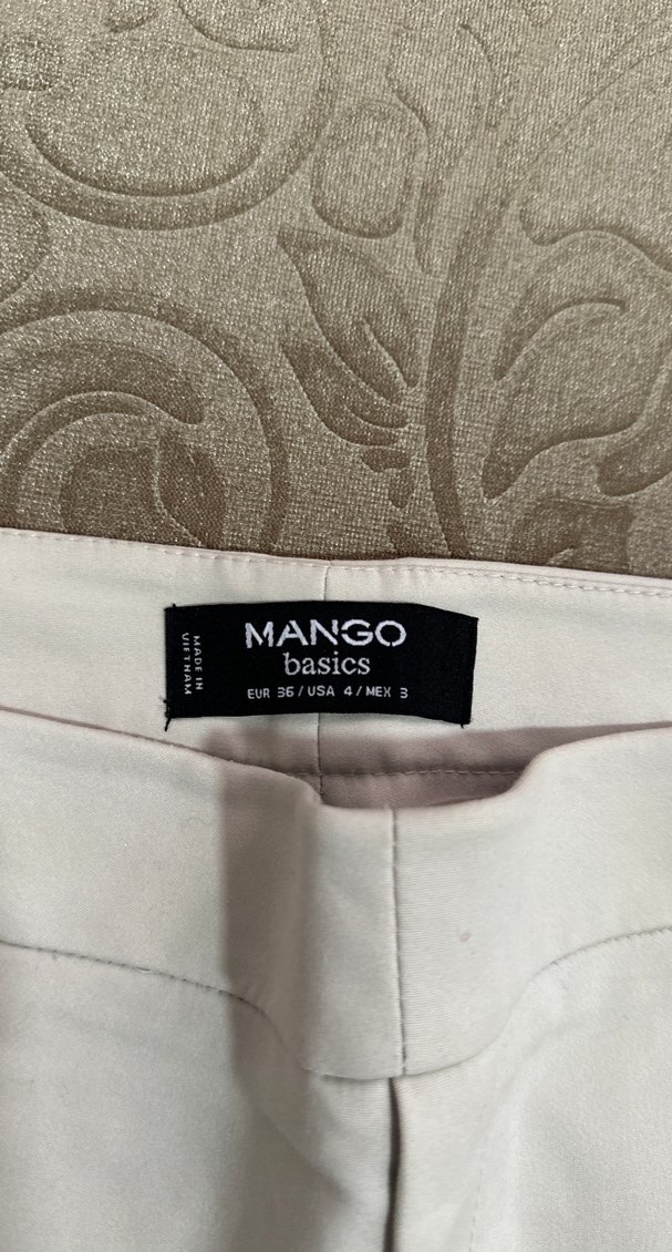 Kadın Beyaz Kemerli Kumaş Pantolon - Görsel 2