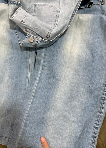 Kadın Kot Askılı Tulum - Rahat Kesim - Görsel 4