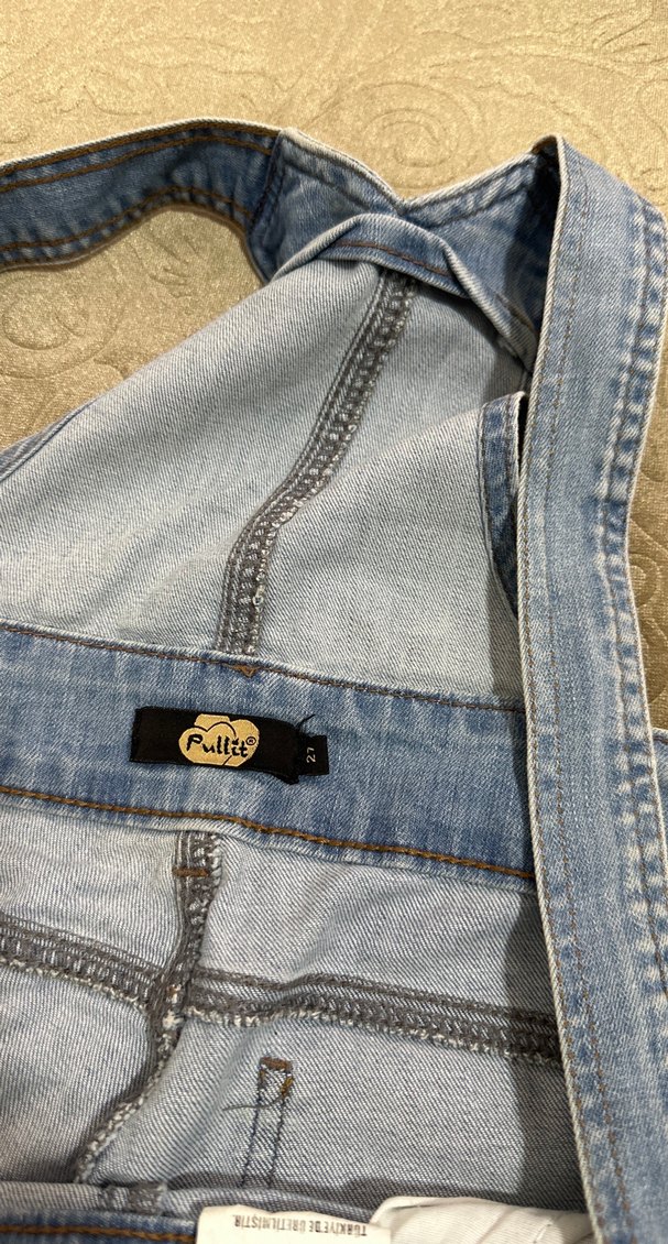 Kadın Kot Askılı Tulum - Rahat Kesim - Görsel 2