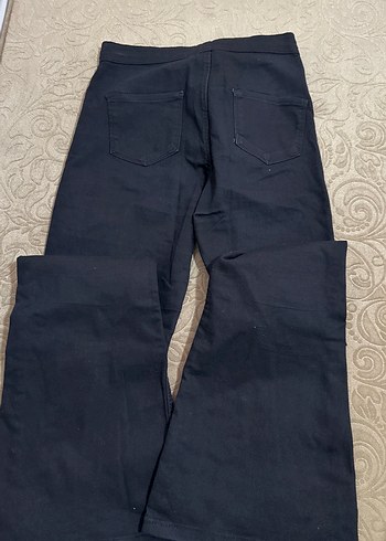 Düğmeli Siyah Midi Kadın Kot Pantolon - Görsel 2