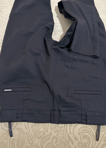 Lacivert Kadın Kumaş Pantolon Kemerli - Görsel 2