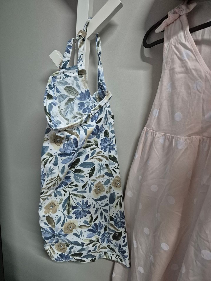 Bohem Gri Mavi Desenli Kadın Emzirme Önlüğü - Görsel 2