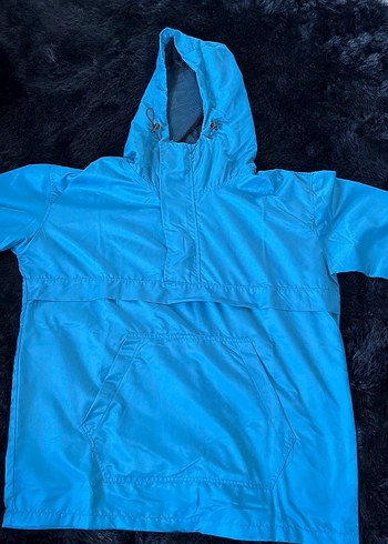 Kapüşonlu Mavi Erkek Yağmurluk - Görsel 2