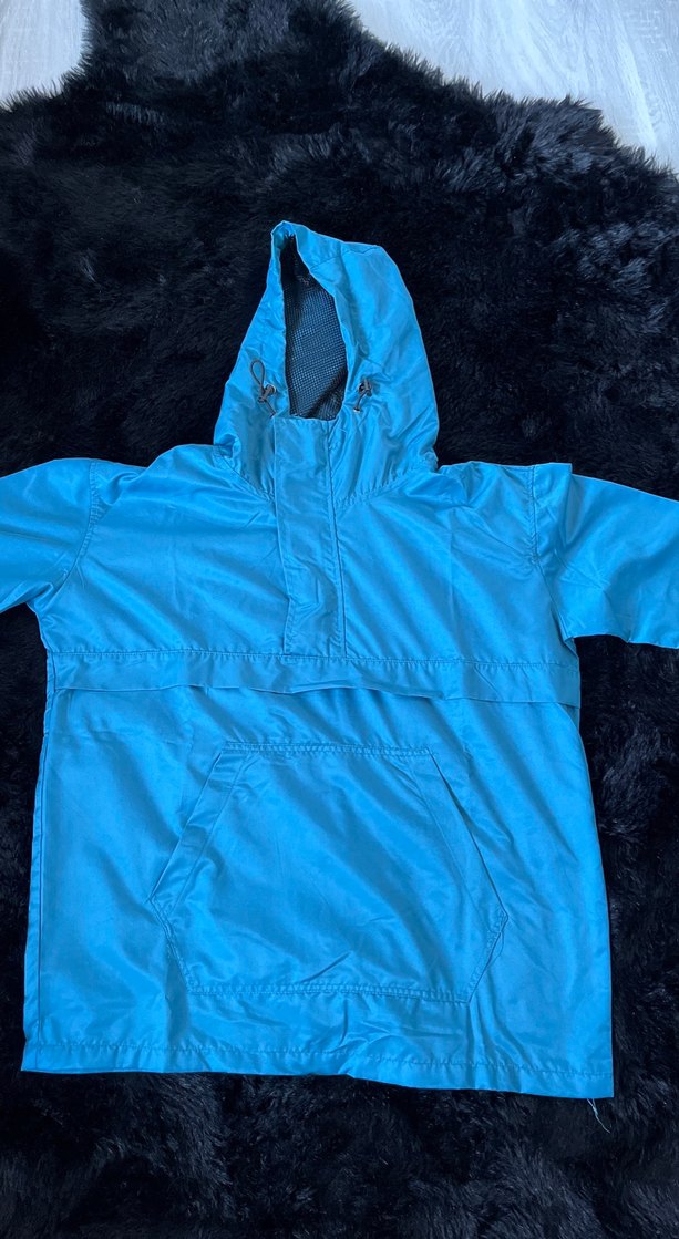 Kapüşonlu Mavi Erkek Yağmurluk - Görsel 3