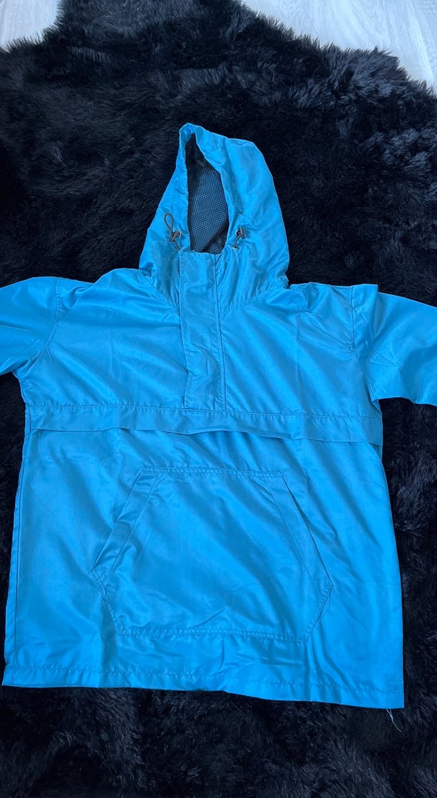 Kapüşonlu Mavi Erkek Yağmurluk - Görsel 2