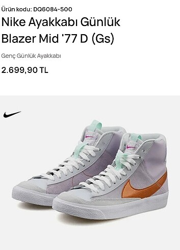 29 Beden beyaz Renk Çocuk Nike ayakkabi