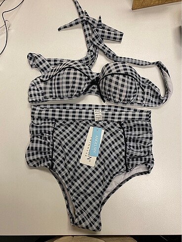 Angelsin markalı Kare desenli bikini