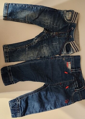 6-12 aylik iki adet kot pantalon 