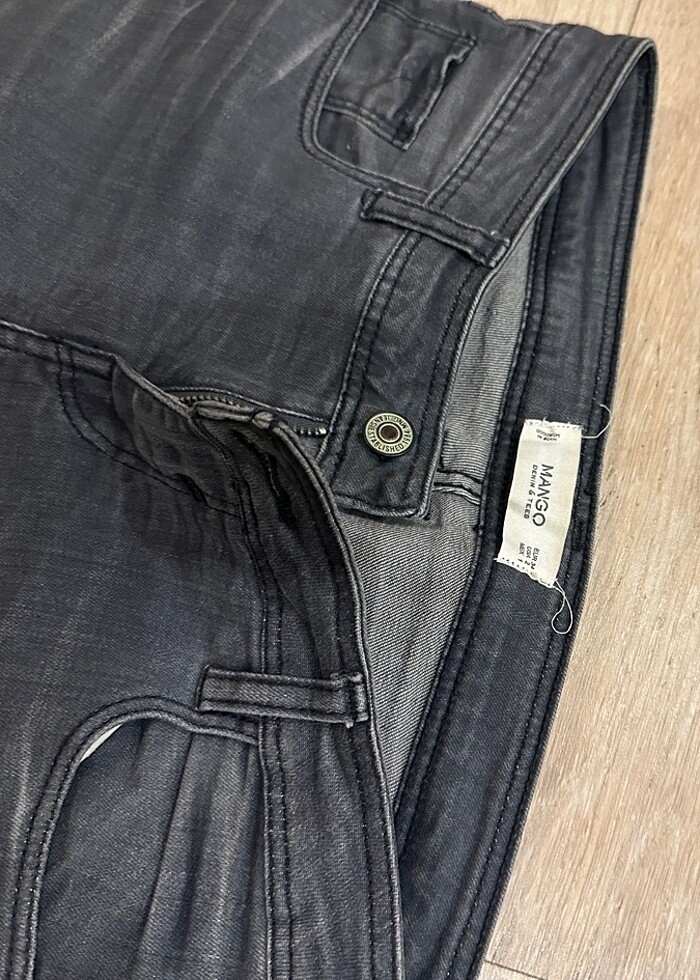 Mango gri kot pantalon - Görsel 4