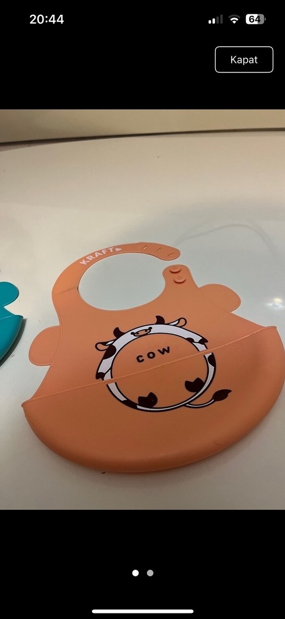 Turkuaz Baskılı Bebek Önlüğü - Görsel 2