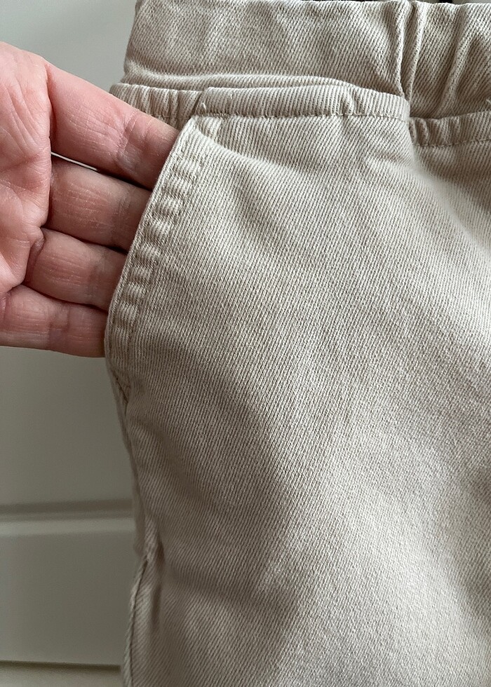 Krem beli lastikli kot - Görsel 4