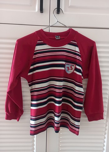 Vintage Çocuk Uzun Kollu Çizgili Sweatshirt