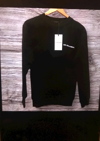 Les Benjamins Siyah Erkek Baskili Uzun Kollu Sweatshirt