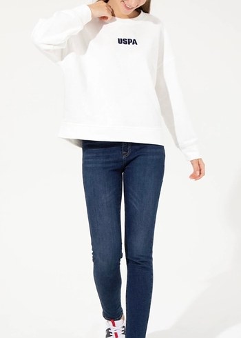 USPA Beyaz Sweatshirt U.S POLO Assn - Görsel 2