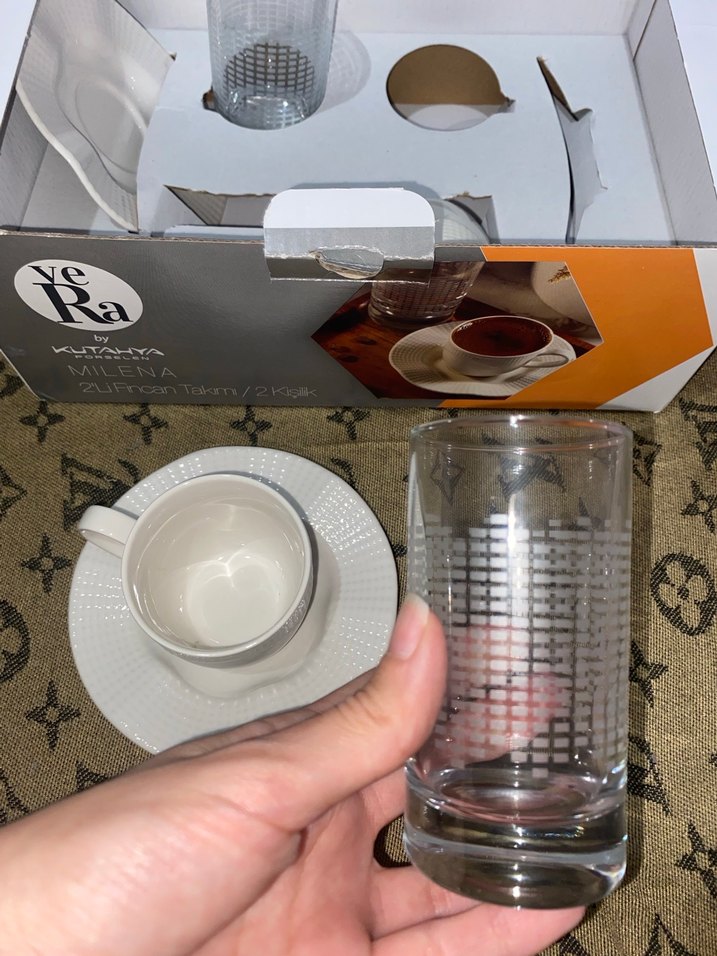Kütahya Kahve Fincanı ve Bardak Seti 2 kişilik - Görsel 5