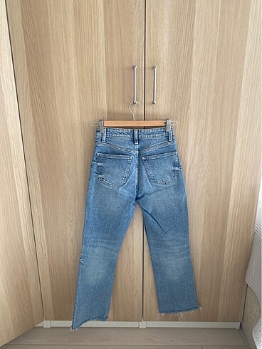 32 Beden mavi Renk zara cropped flare jean
