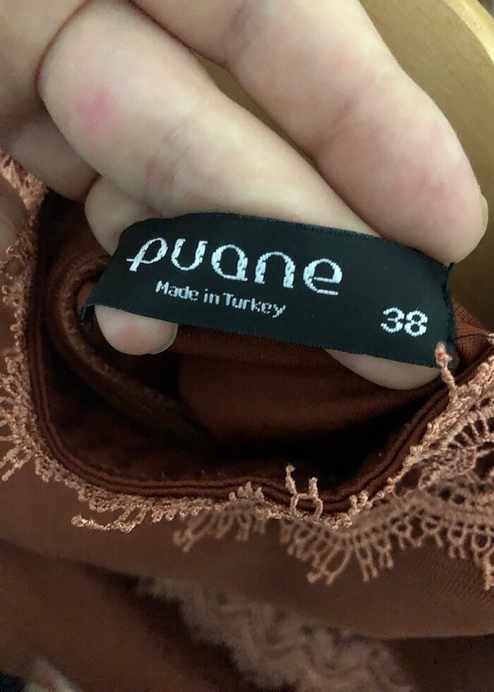 Kiremit rengi tüllü abiye - Görsel 3