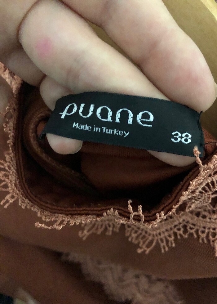 Kiremit rengi tüllü abiye - Görsel 4