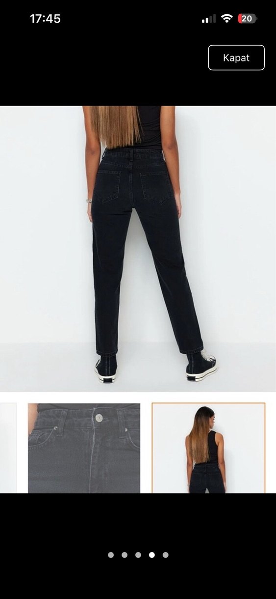 Siyah Mom Jean - Görsel 4