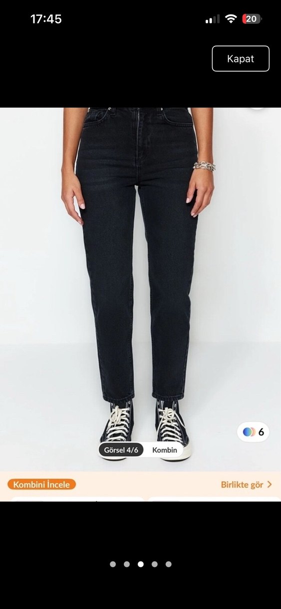 Siyah Mom Jean - Görsel 3