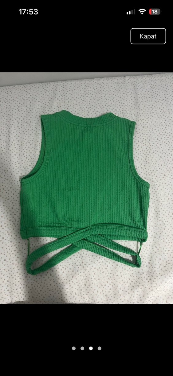 Yeşil Bel Detaylı Crop - Görsel 2