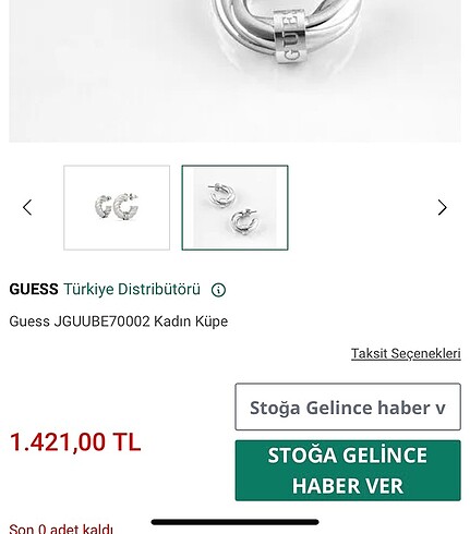  Beden guess gümüş halka küpe