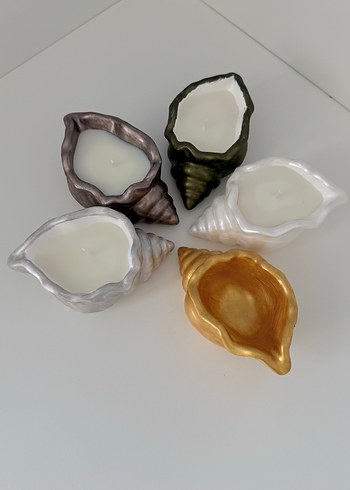 Deniz Kabuğu Şeklinde Mumluk Seti - Görsel 2