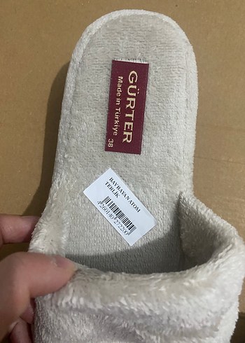 38 Beden gri Renk Bej Kadın Peluş Dolgulu Ev Terliği
