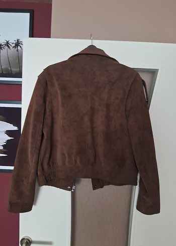 Kahverengi Kadın Süet Kemerli Ceket - Görsel 2