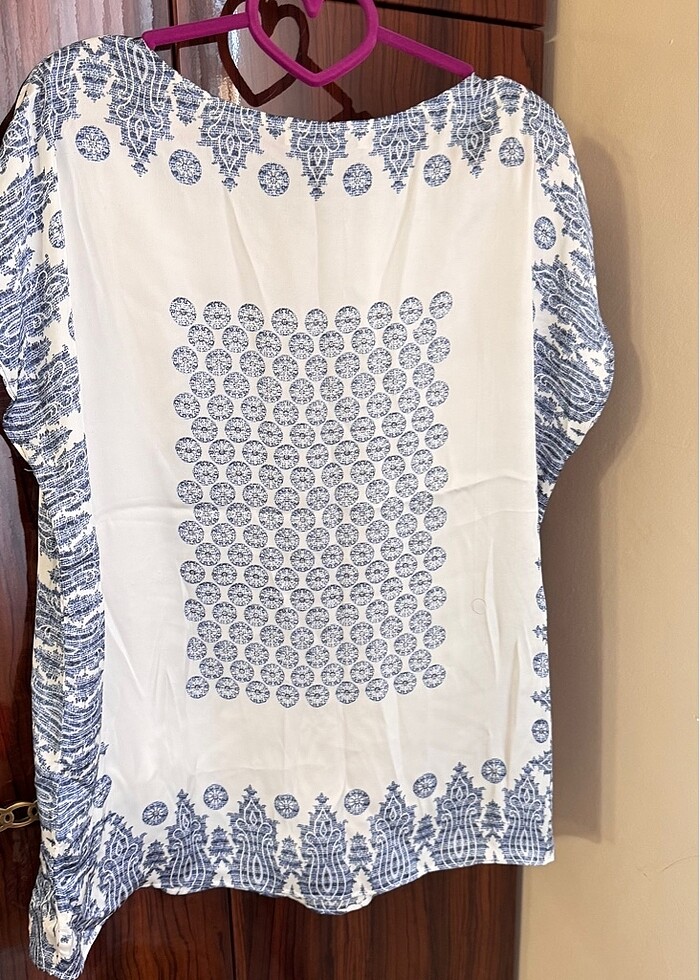 Kadın kısa kollu bluz - Görsel 3