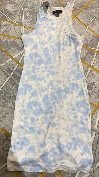 Halter yaka mini elbise mavi