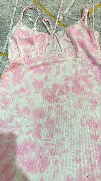 Primark Pembe desenli mini elbise